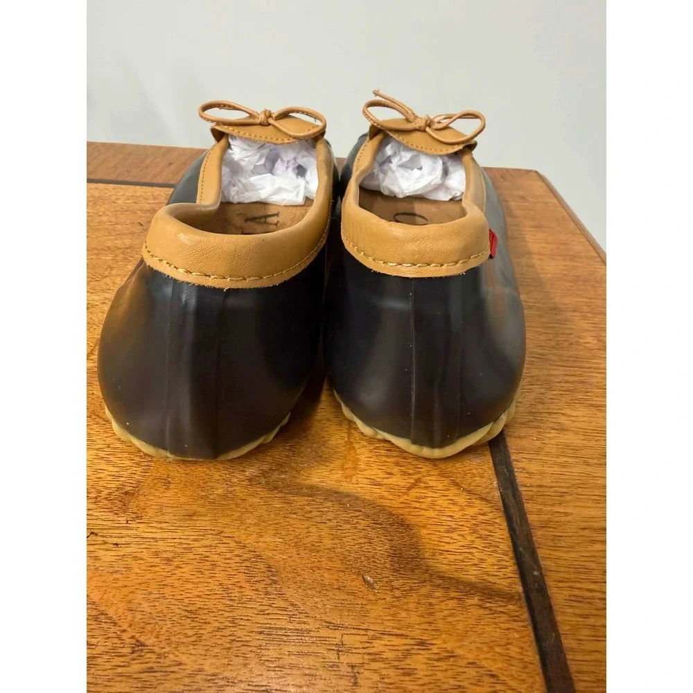 Chooka  Womens 9 Duck Skimmer Black Rubber Waterproof Ballet Flats‎ C1616999
